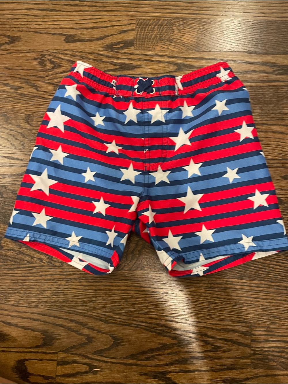 Kids' Red, White & Blue Star Stripe Swim Trunks